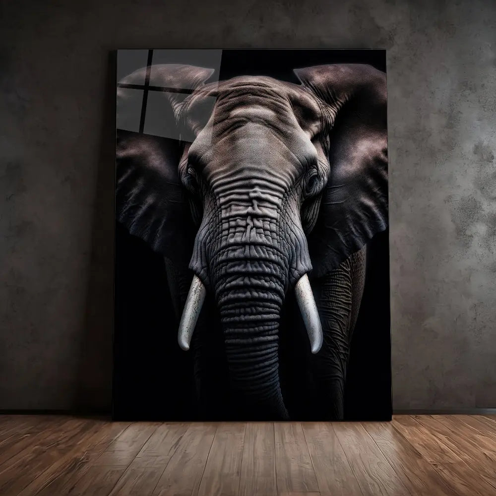 Elephant Black Portrait