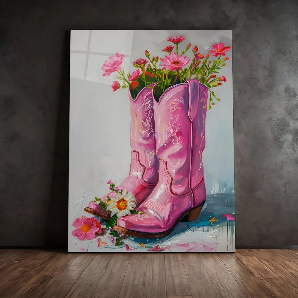 Floral Pink Boots