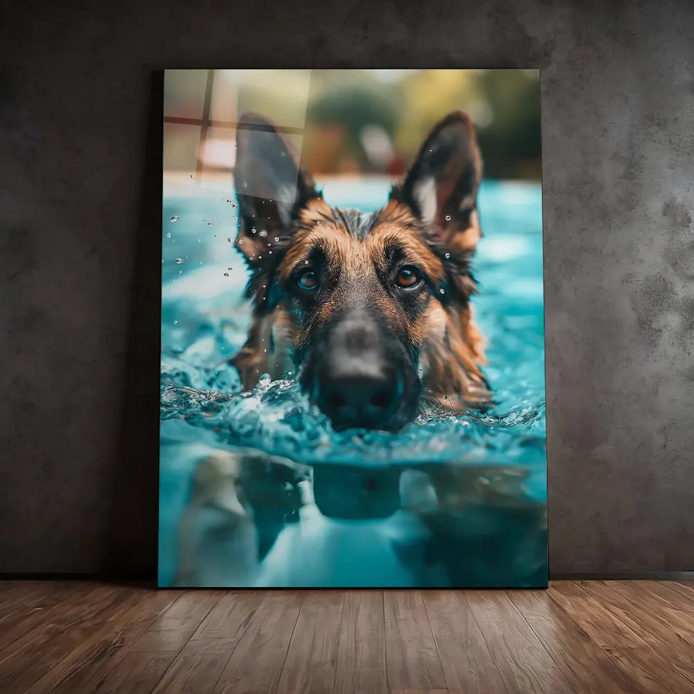 German Shepherd Swimming