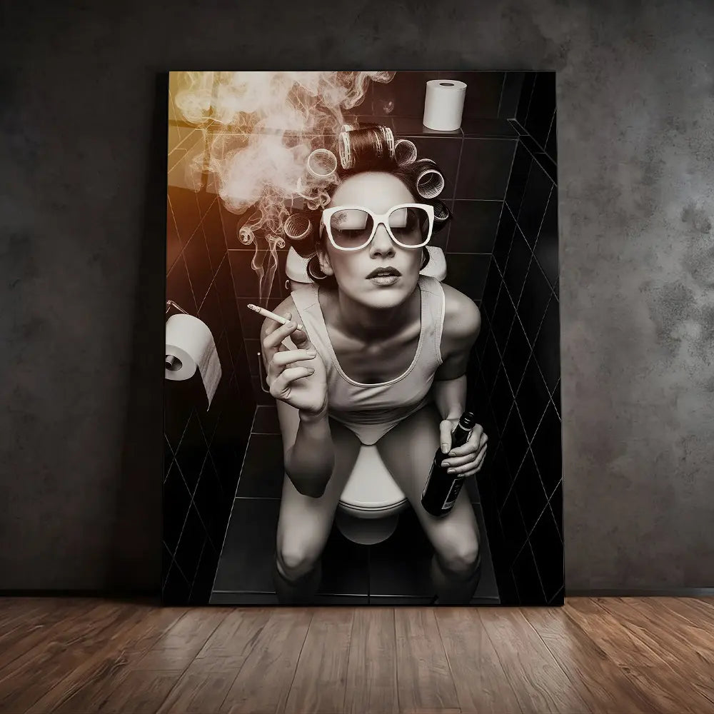 Girl on Toilet Smoking