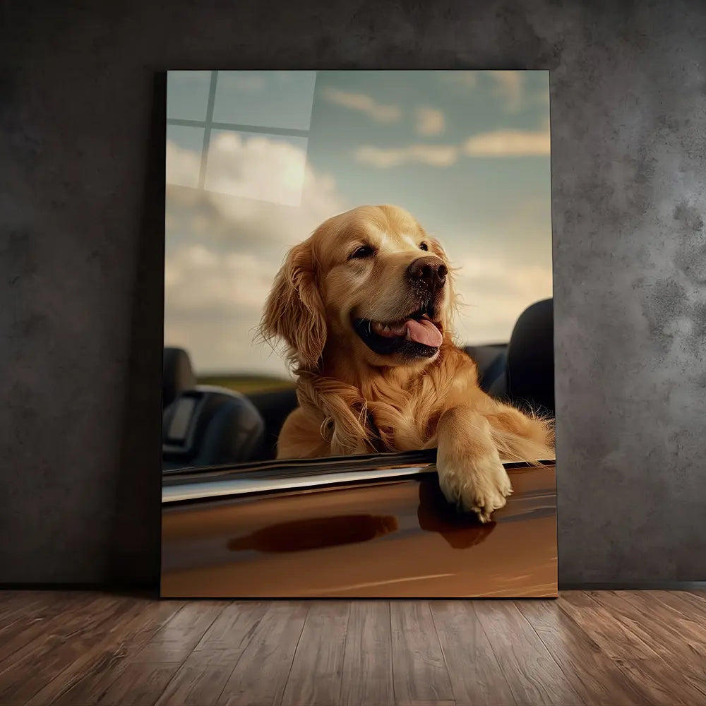 Golden Retriever Car