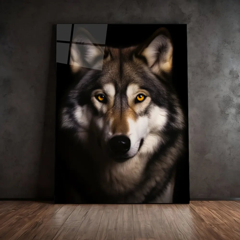 Gray Wolf Black Portrait