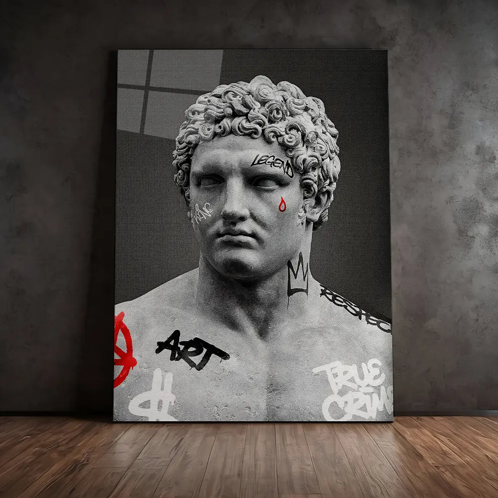Greek Vandalism Statue