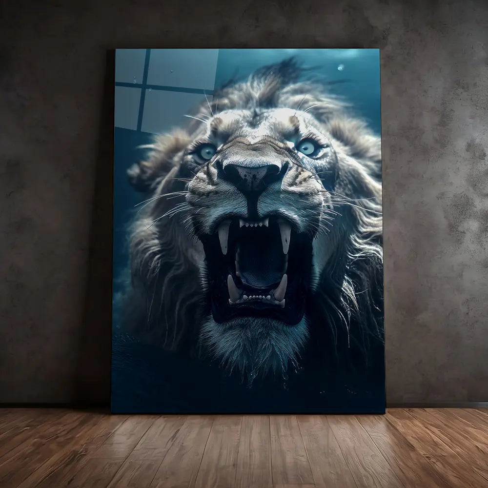 Lion Close Up Swimming