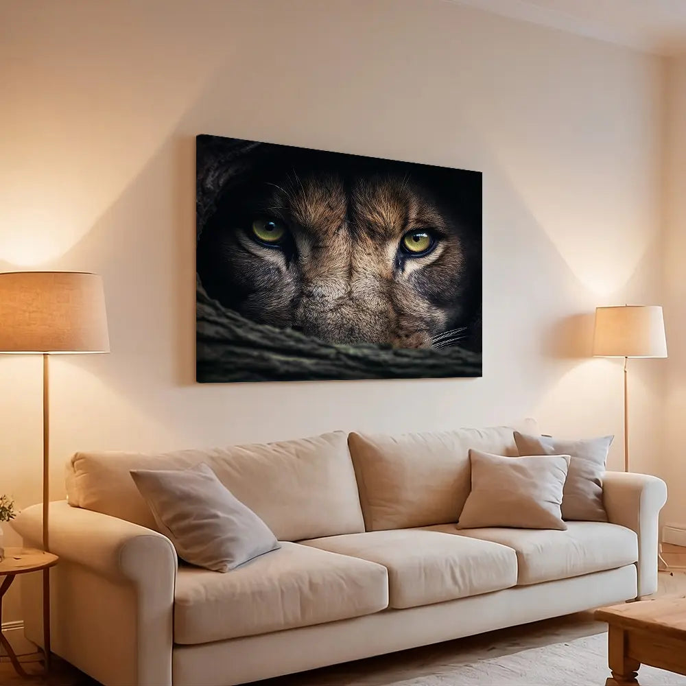 Lion Hiding Horizontal