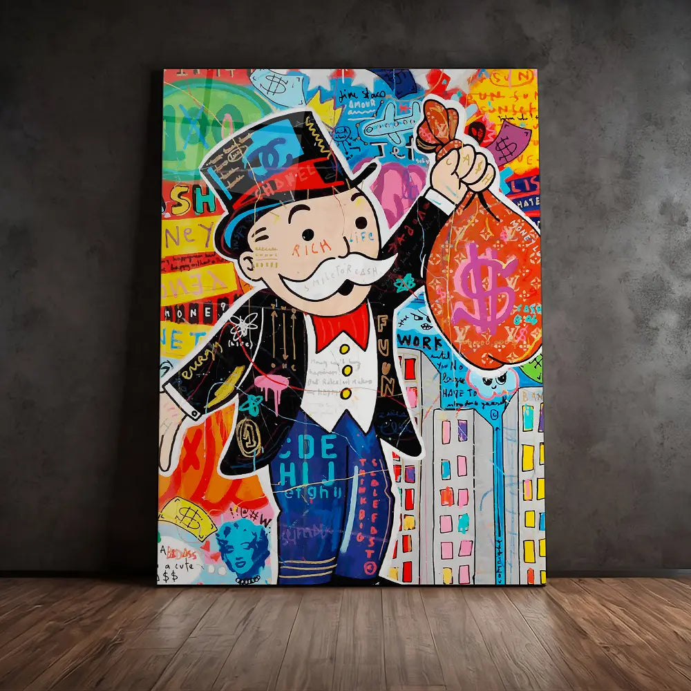 Money Bag Monopoly Art