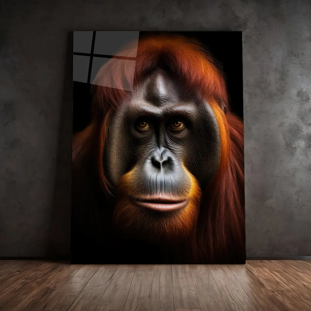 Orangutan Black Portrait