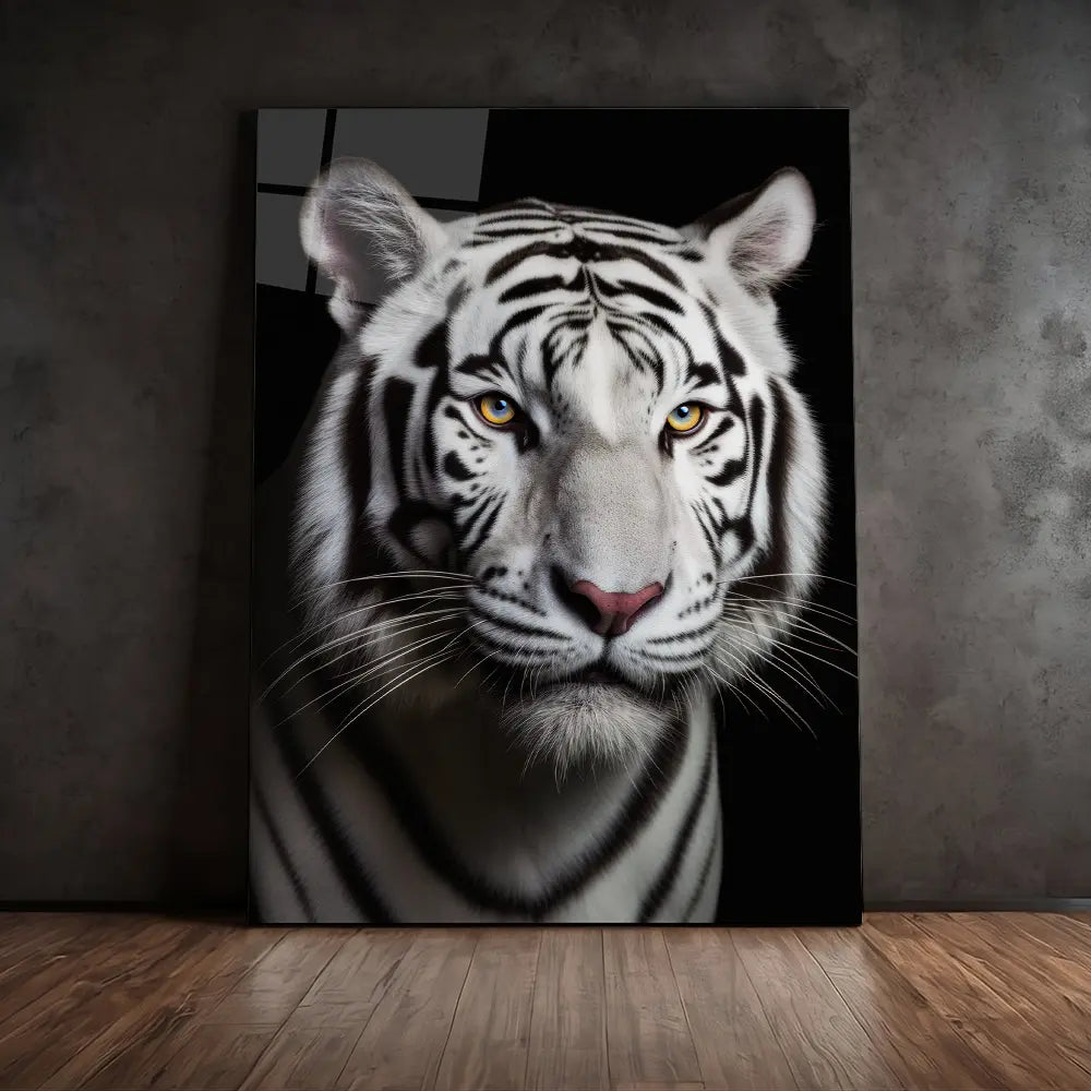 White Tiger Black Portrait