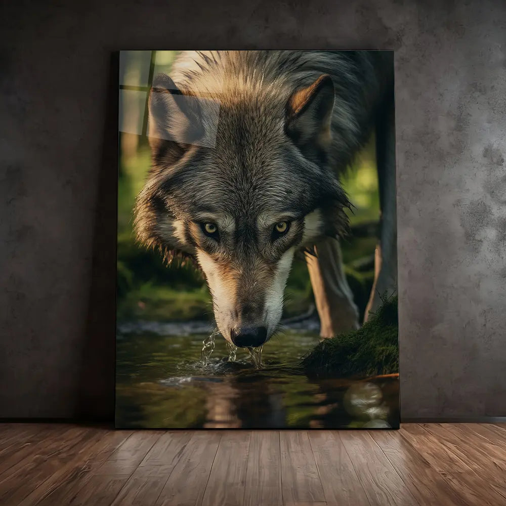 Wolf Drinking Water