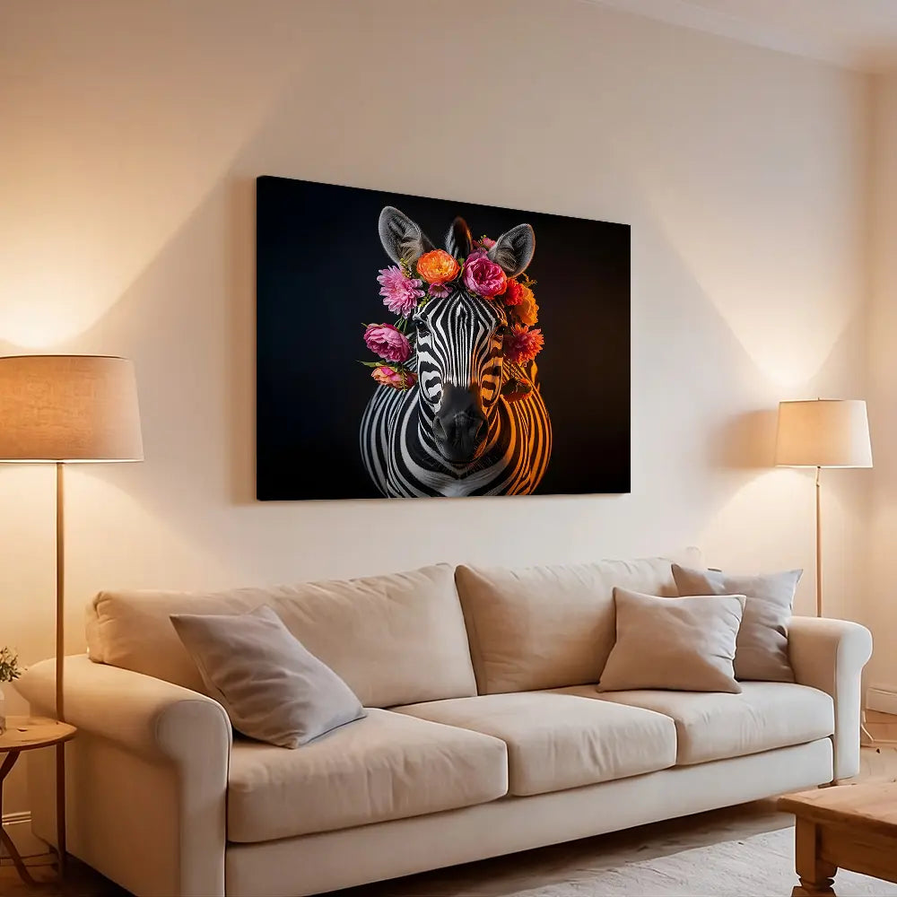 Zebra Flowers Wreath