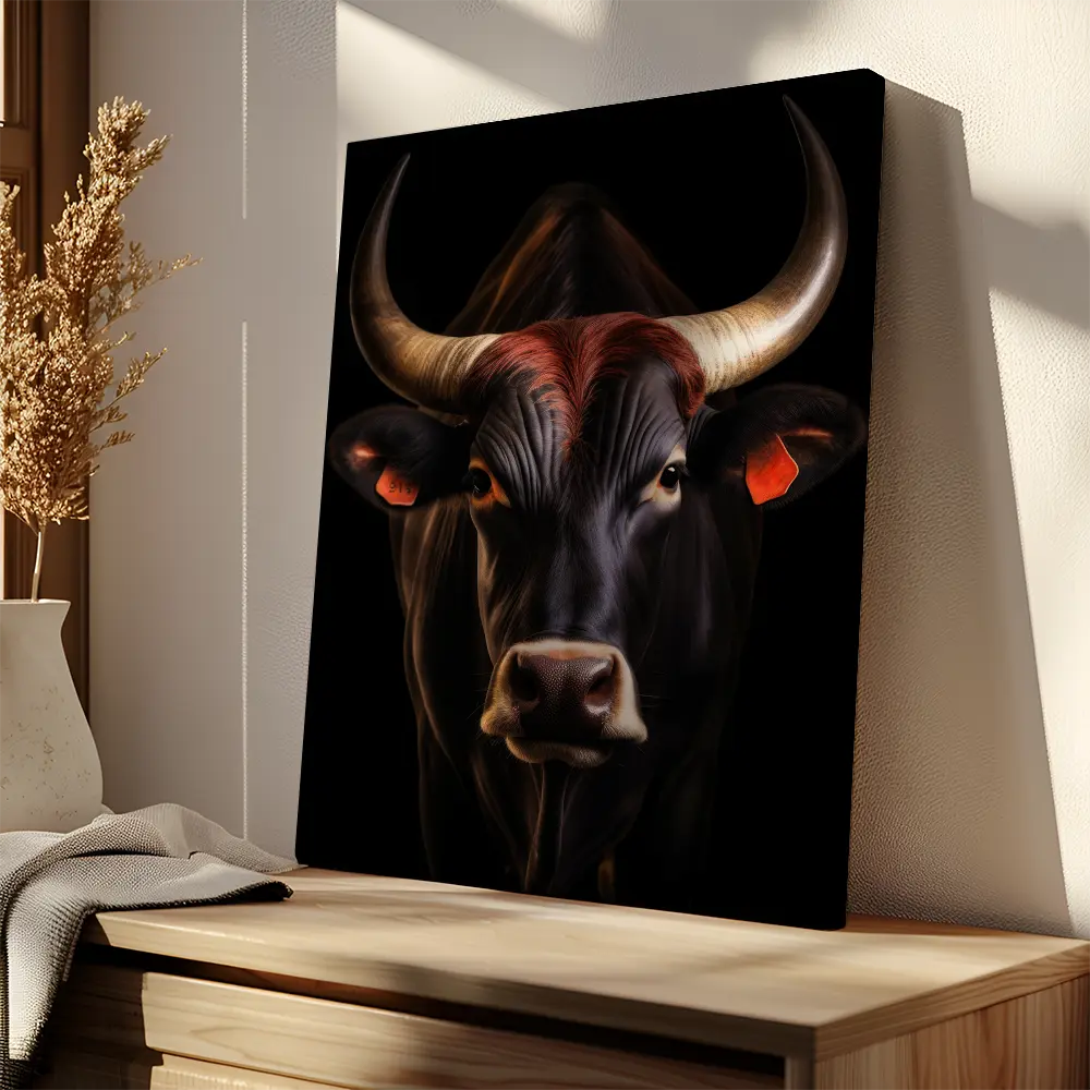 Bull Black Portrait