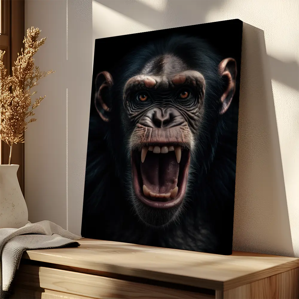 Chimpanzee Black Portrait