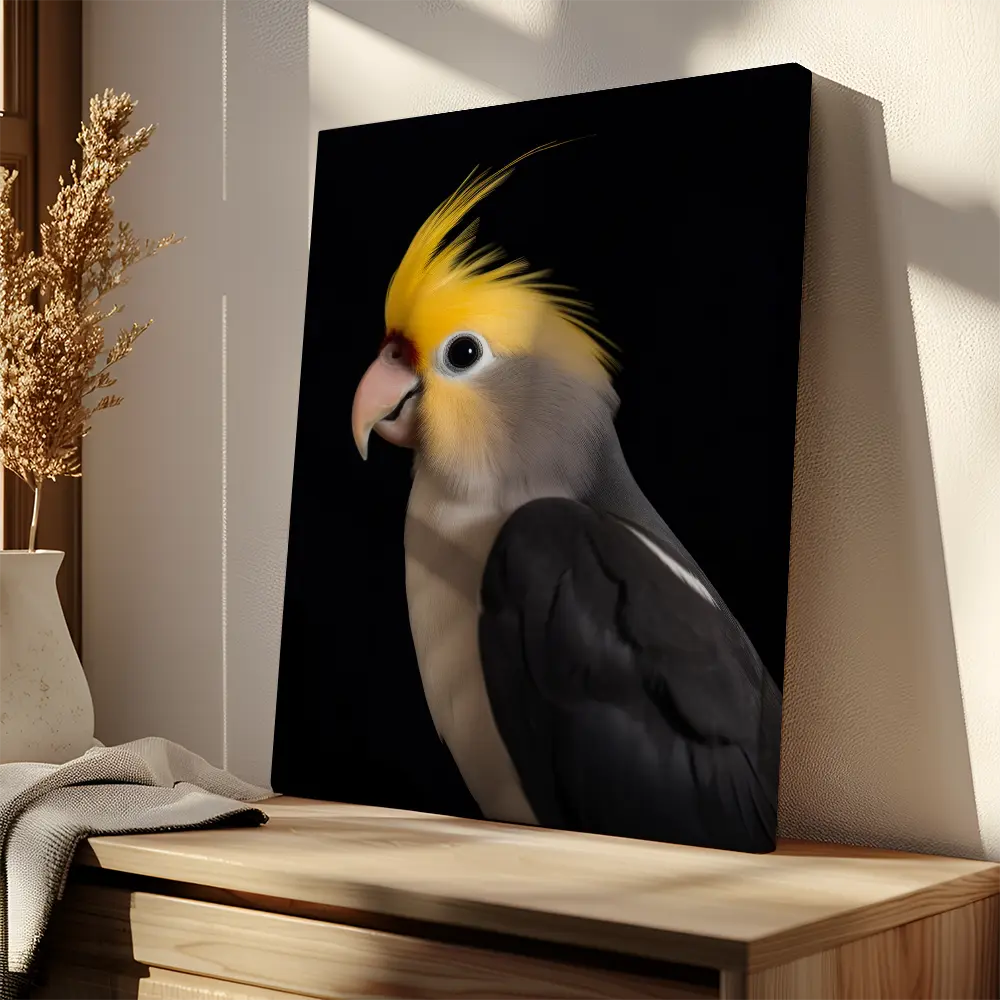 Cockatiel Black Portrait