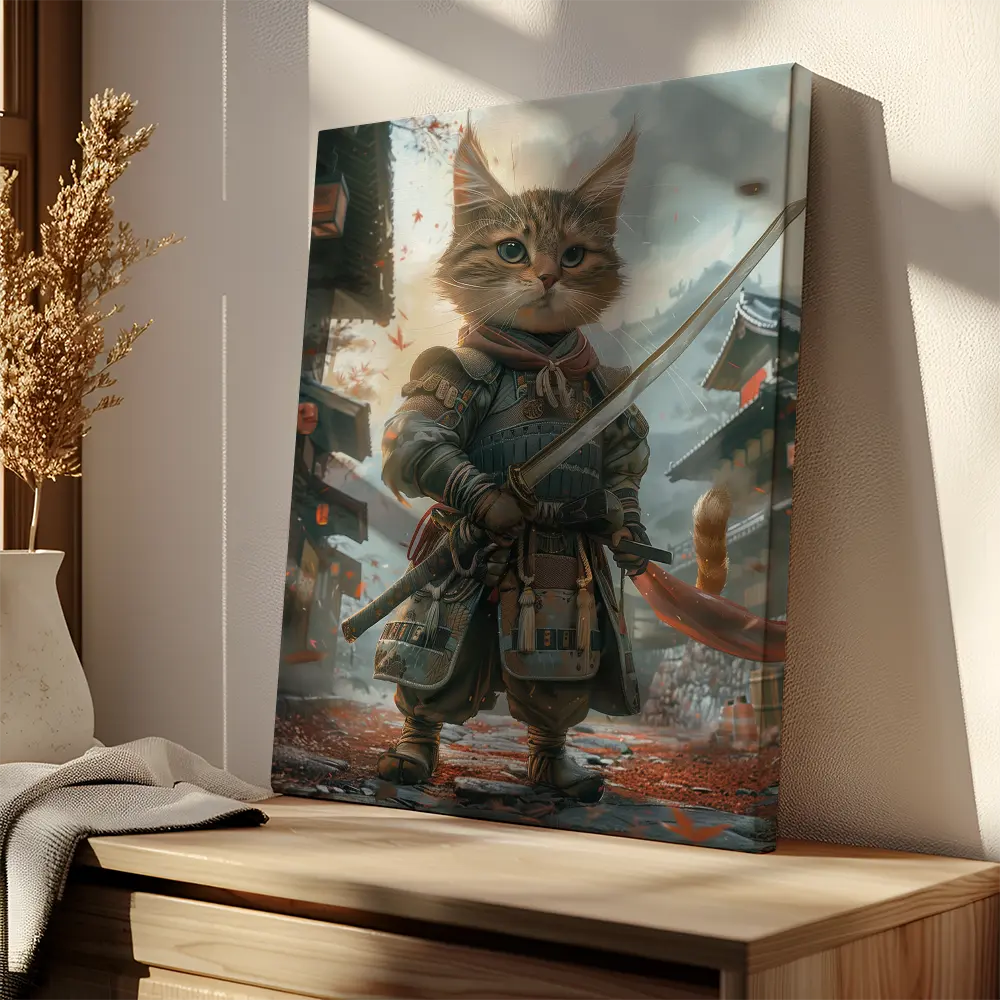 Cute Samurai Cat