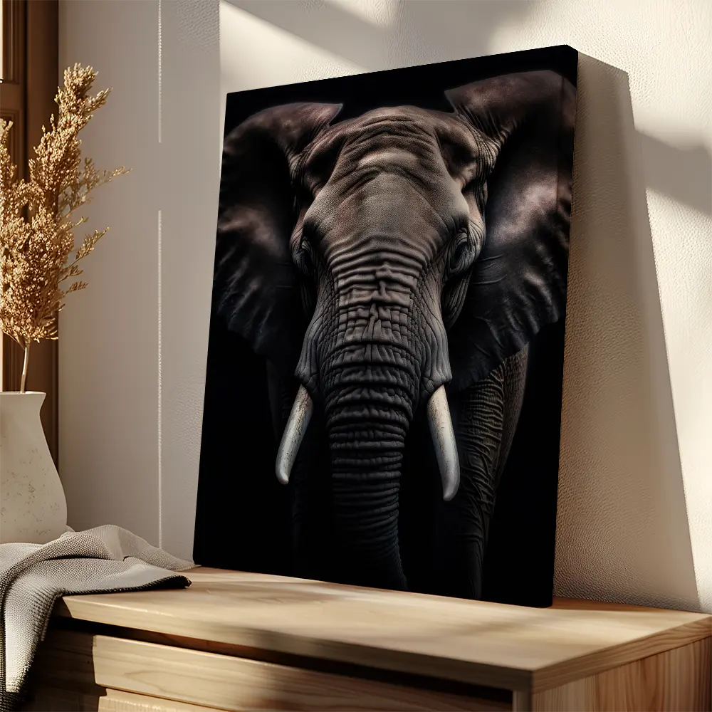 Elephant Black Portrait