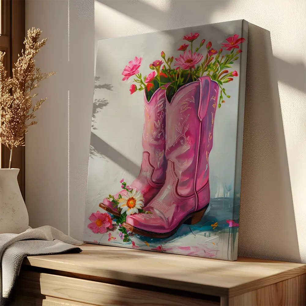 Floral Pink Boots