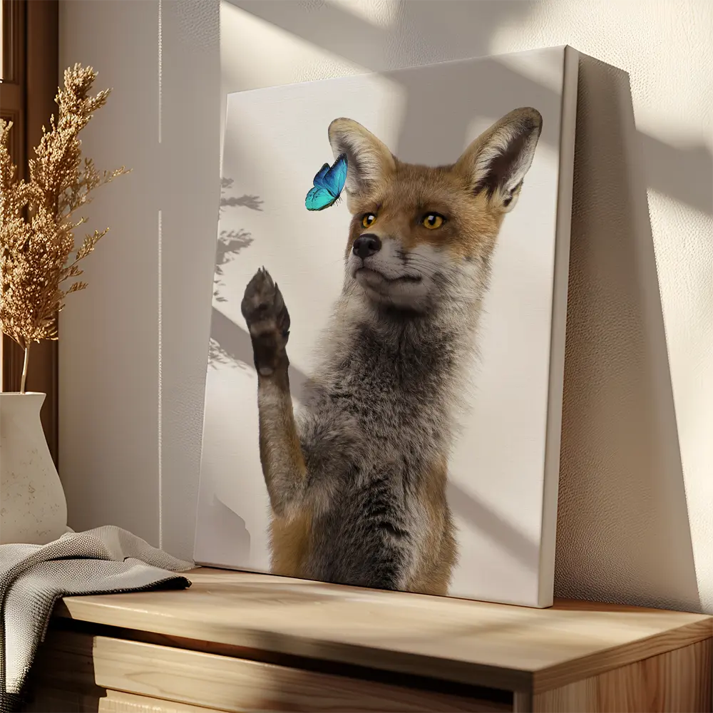 Fox Catching Butterfly