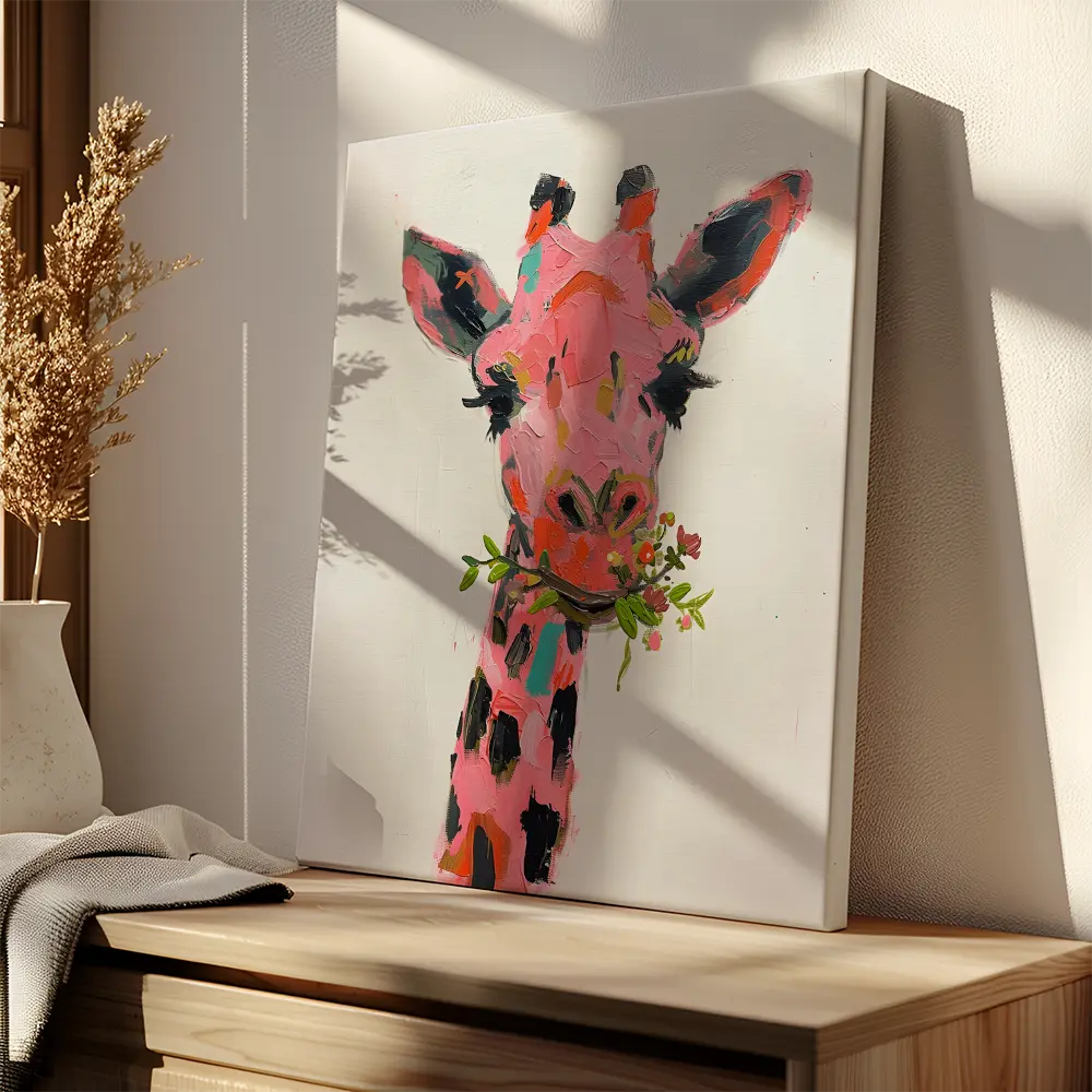 Giraffe Eating Plants