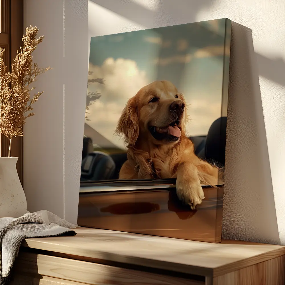 Golden Retriever Car