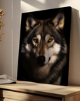 Gray Wolf Black Portrait