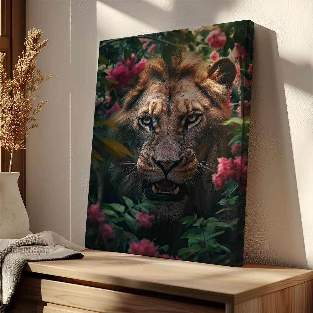 Lion Angry Flowers