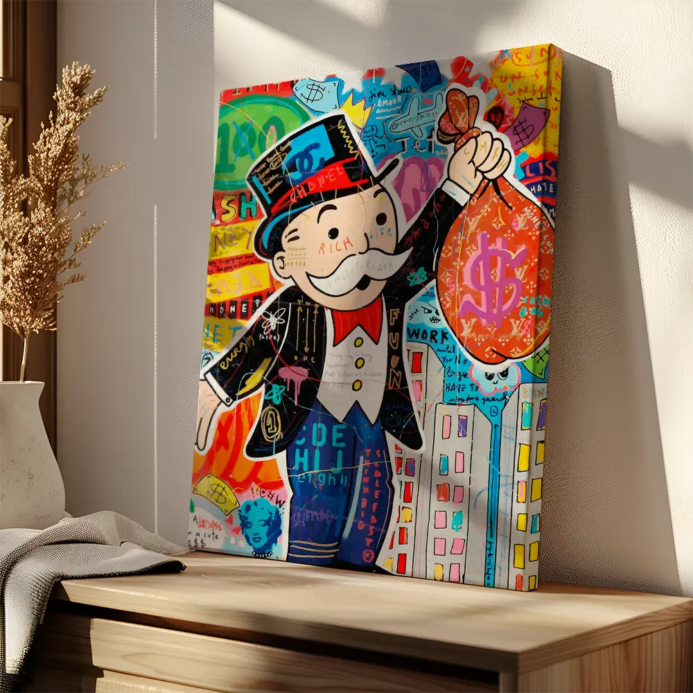 Money Bag Monopoly Art