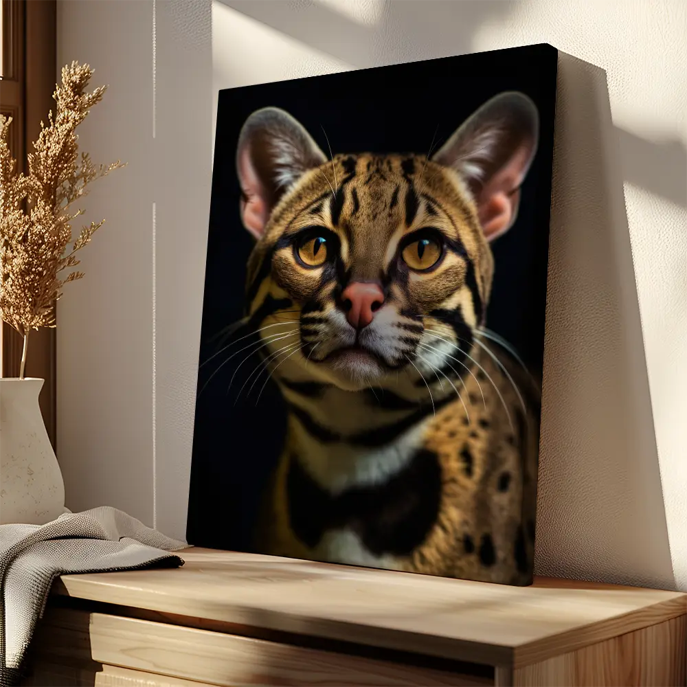Ocelot Black Portrait