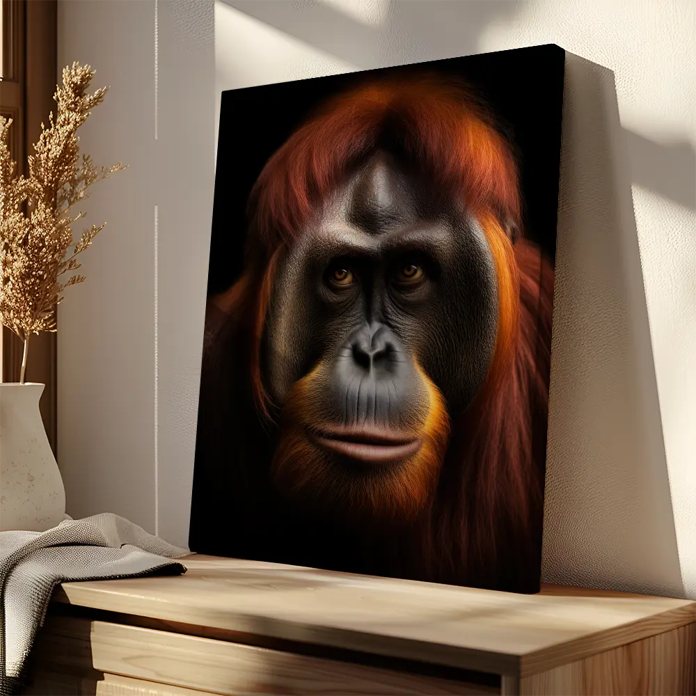 Orangutan Black Portrait