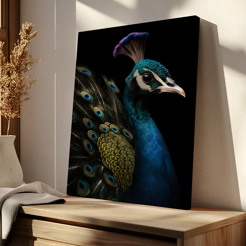 Peacock Black Portrait