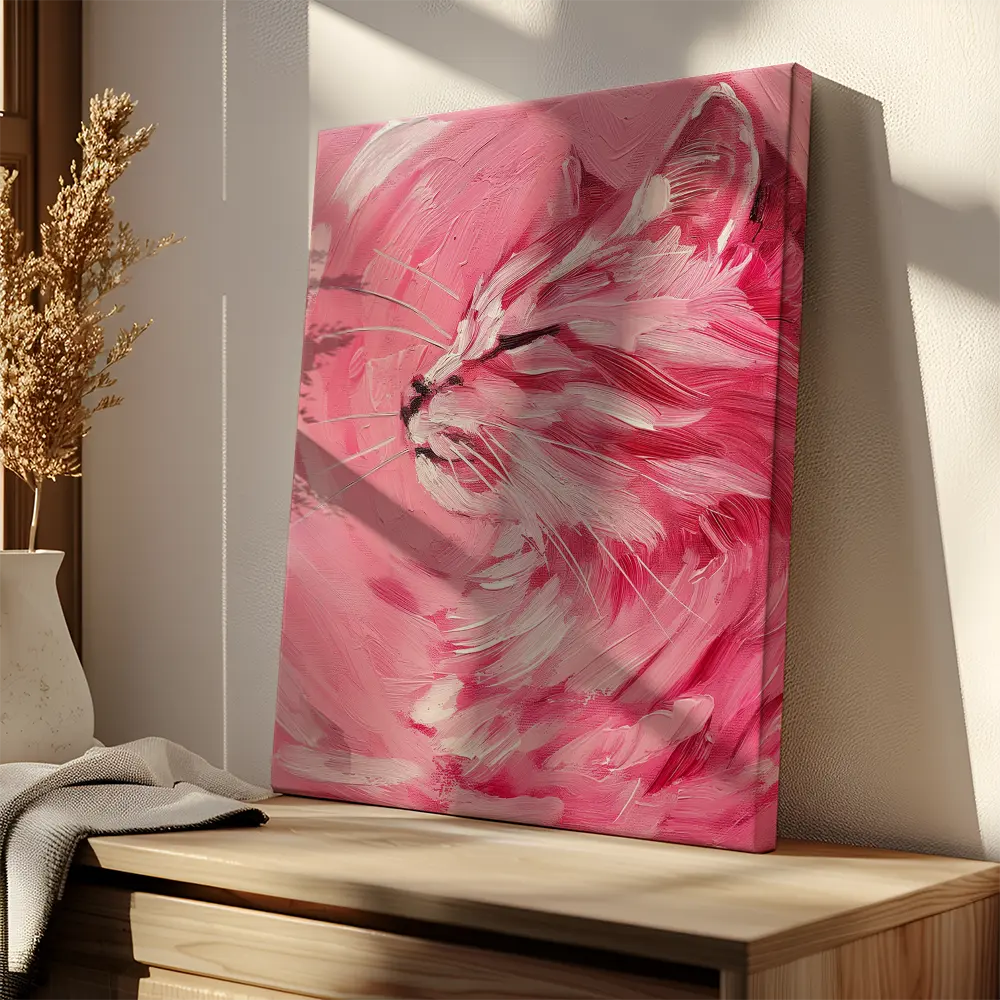 Pink Cat Painting