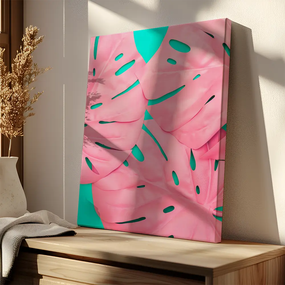 Pink Jungle Leaves