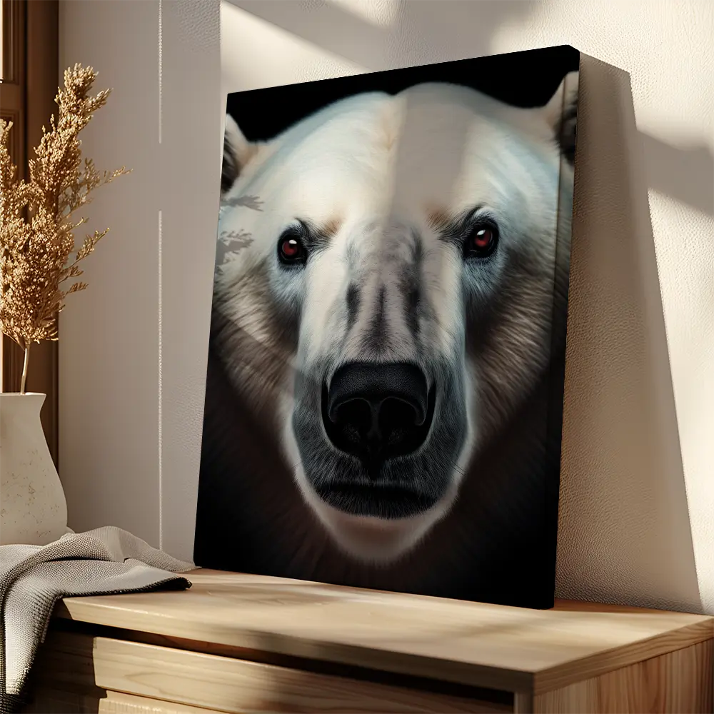 Polar Bear Black Portrait