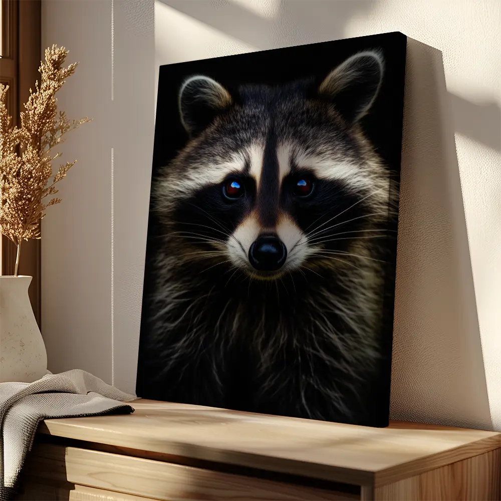 Raccoon Black Portrait