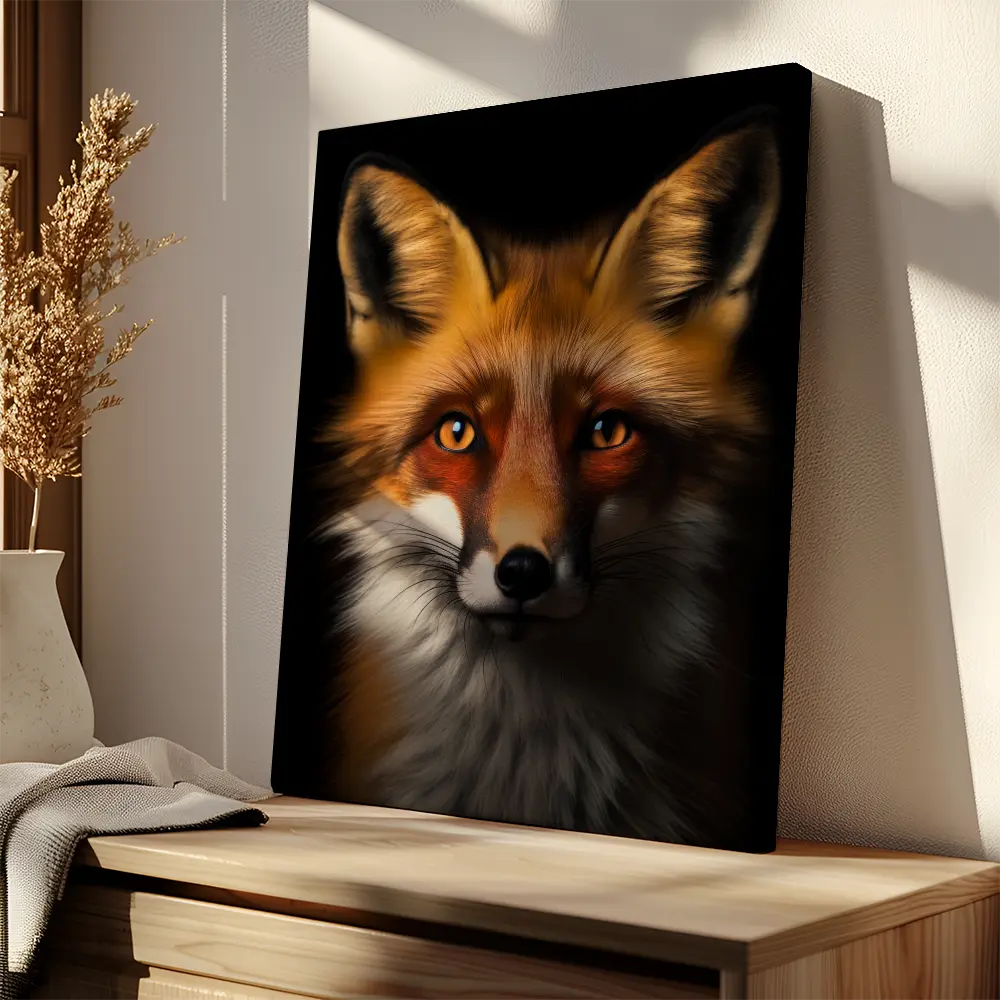 Red Fox Black Portrait