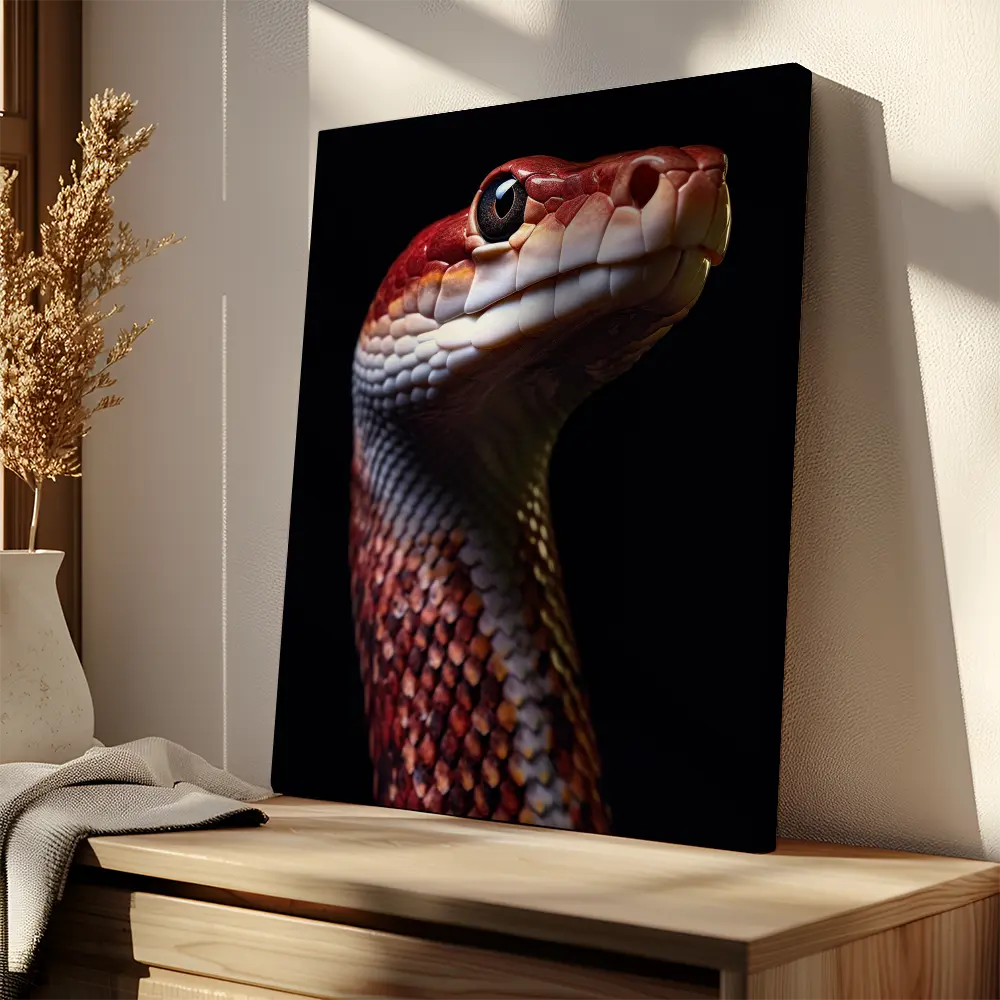 Red Snake Black Portrait
