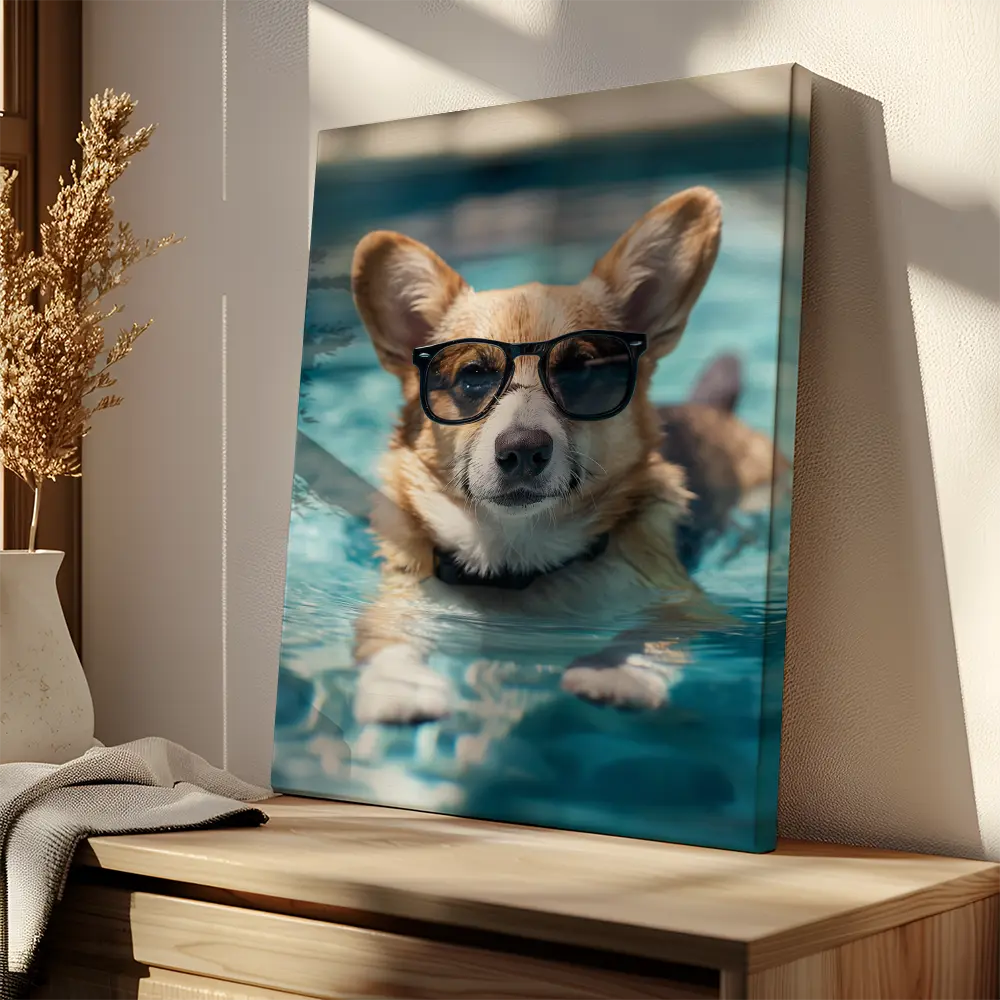 Welsh Corgi Swimming