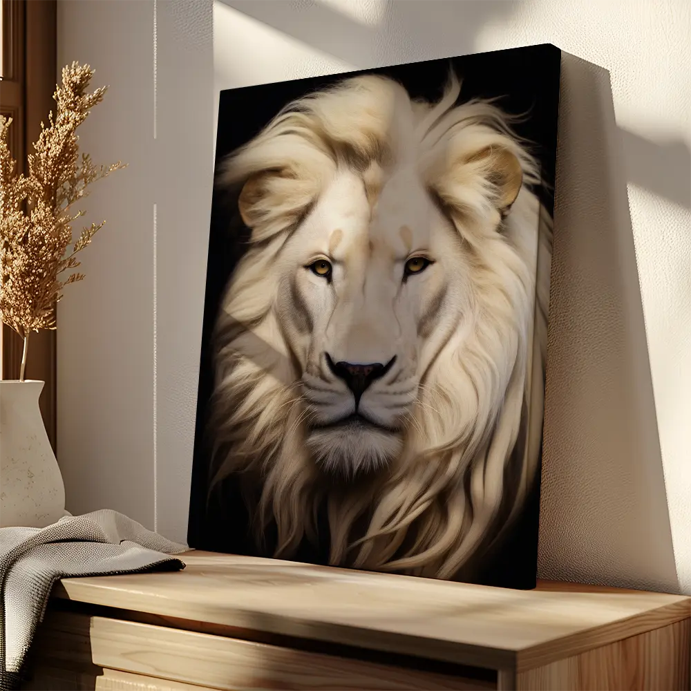White Lion Black Portrait