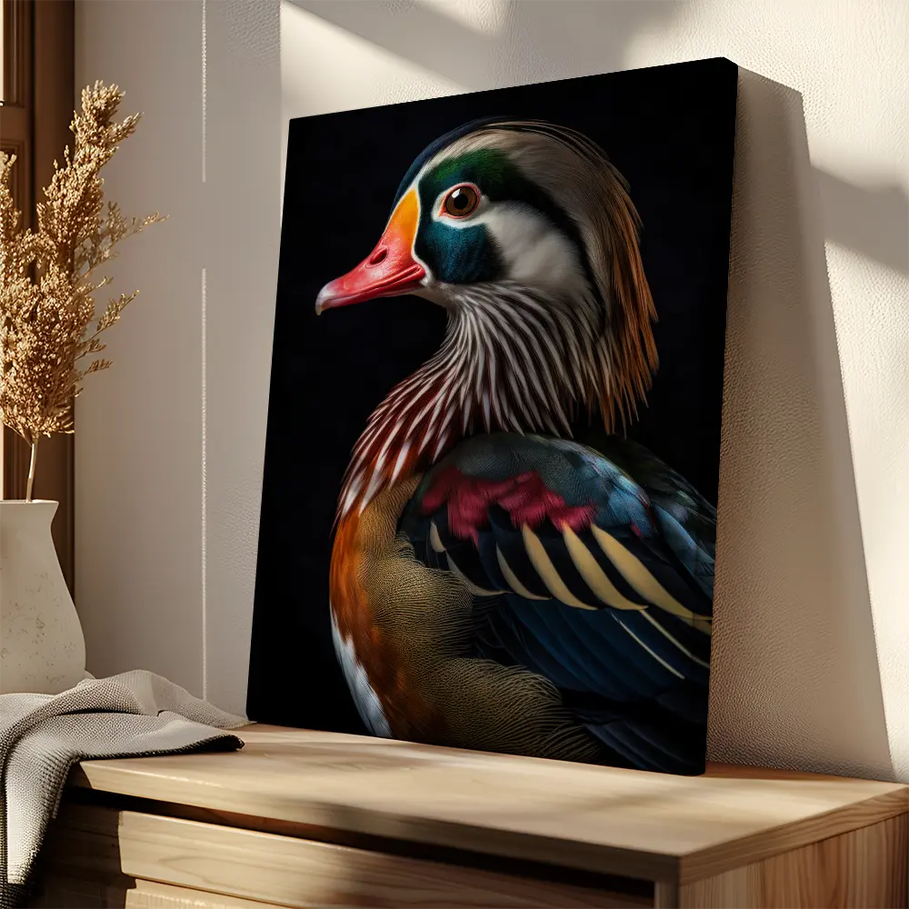 Wood Duck Black Portrait