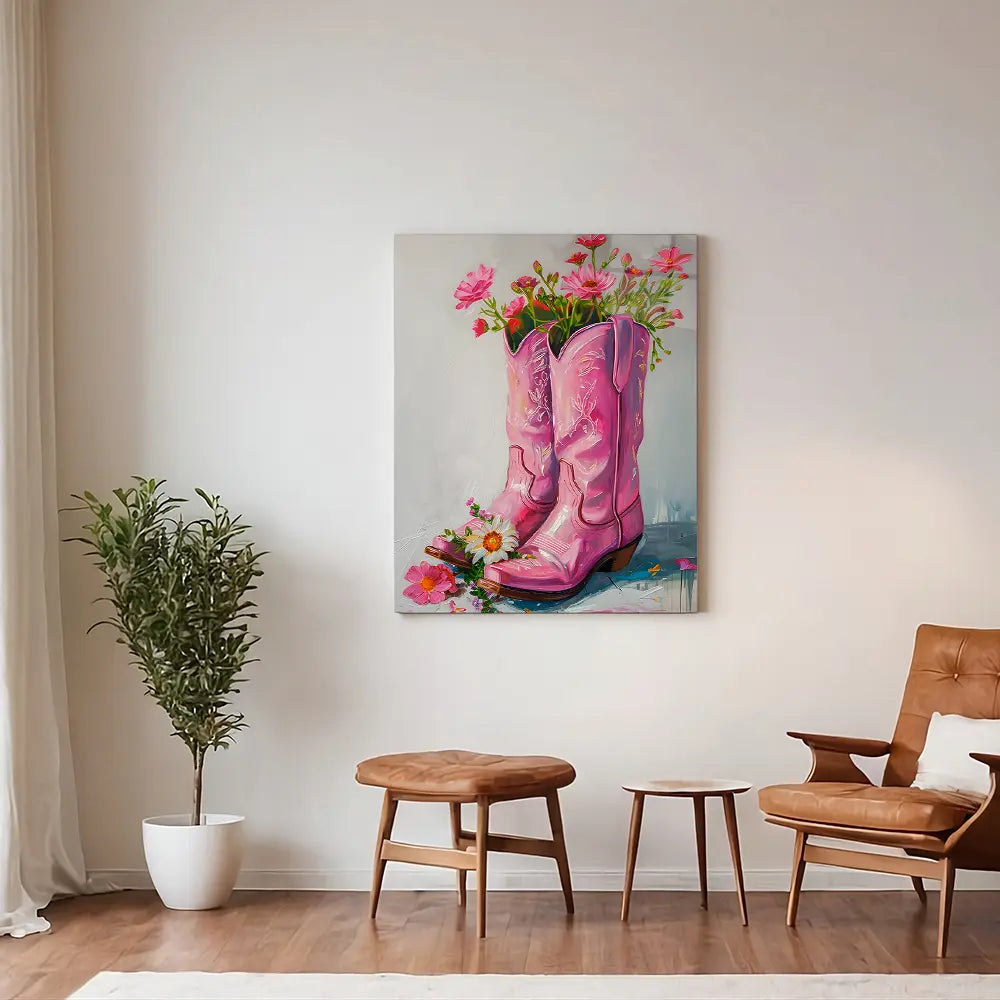 Floral Pink Boots