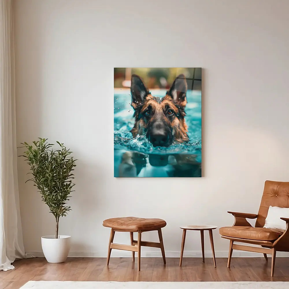 German Shepherd Swimming