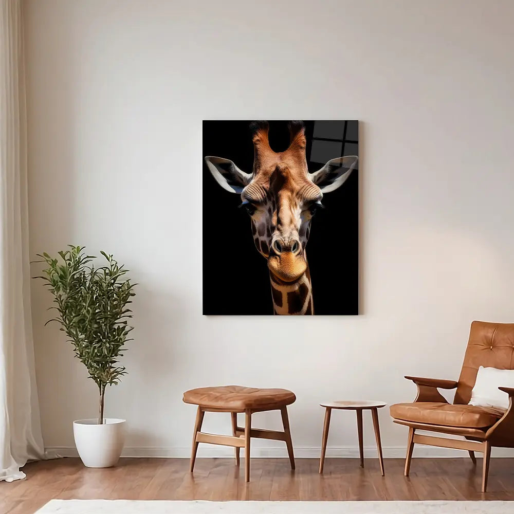 Giraffe Black Portrait