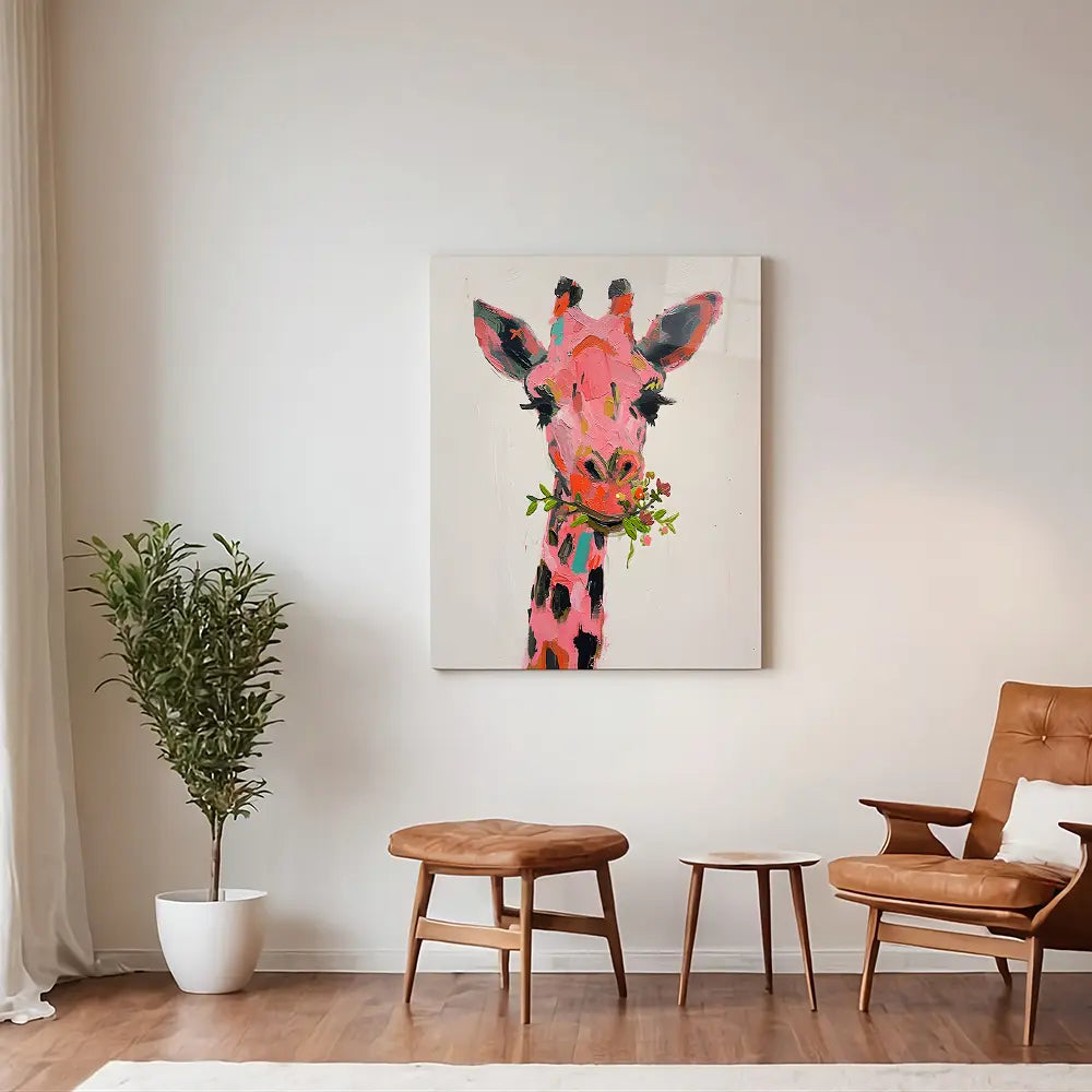 Giraffe Eating Plants