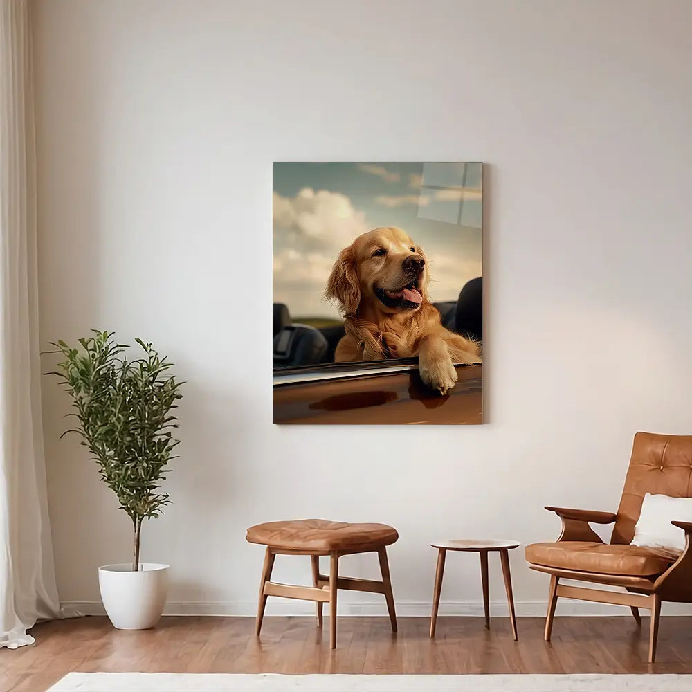 Golden Retriever Car