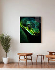 Green Snake Black Portrait