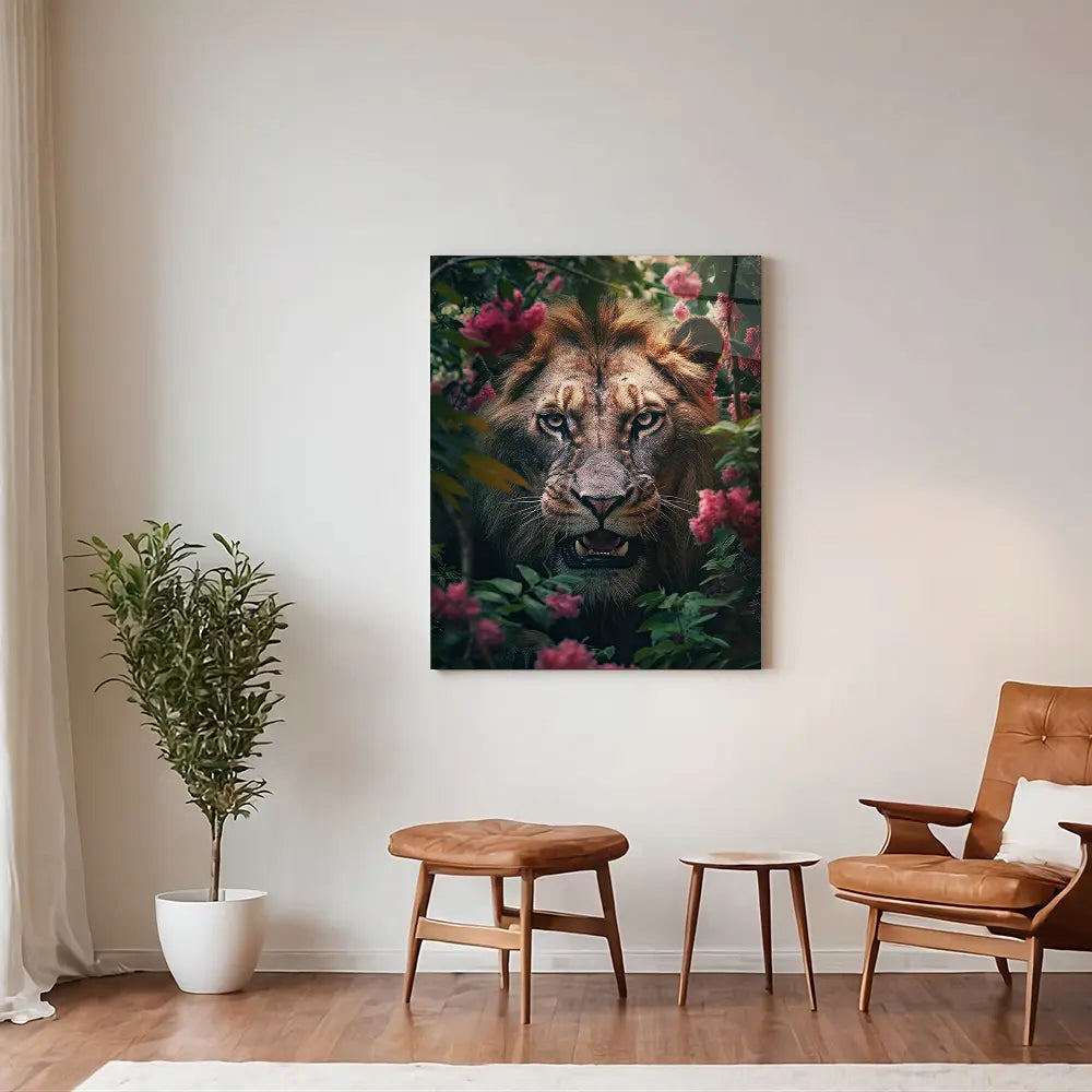 Lion Angry Flowers