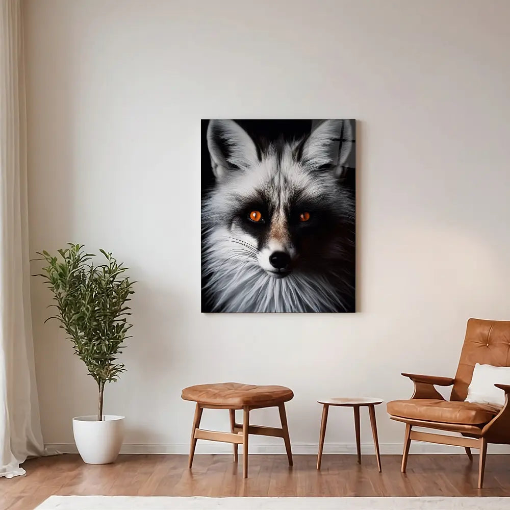 Marble Fox Black Portrait