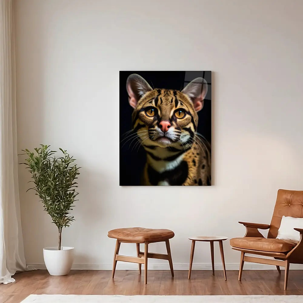 Ocelot Black Portrait