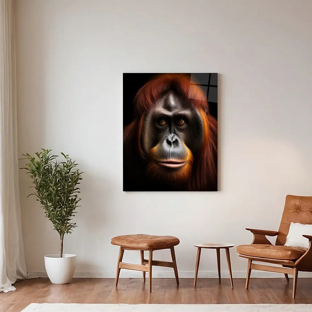 Orangutan Black Portrait