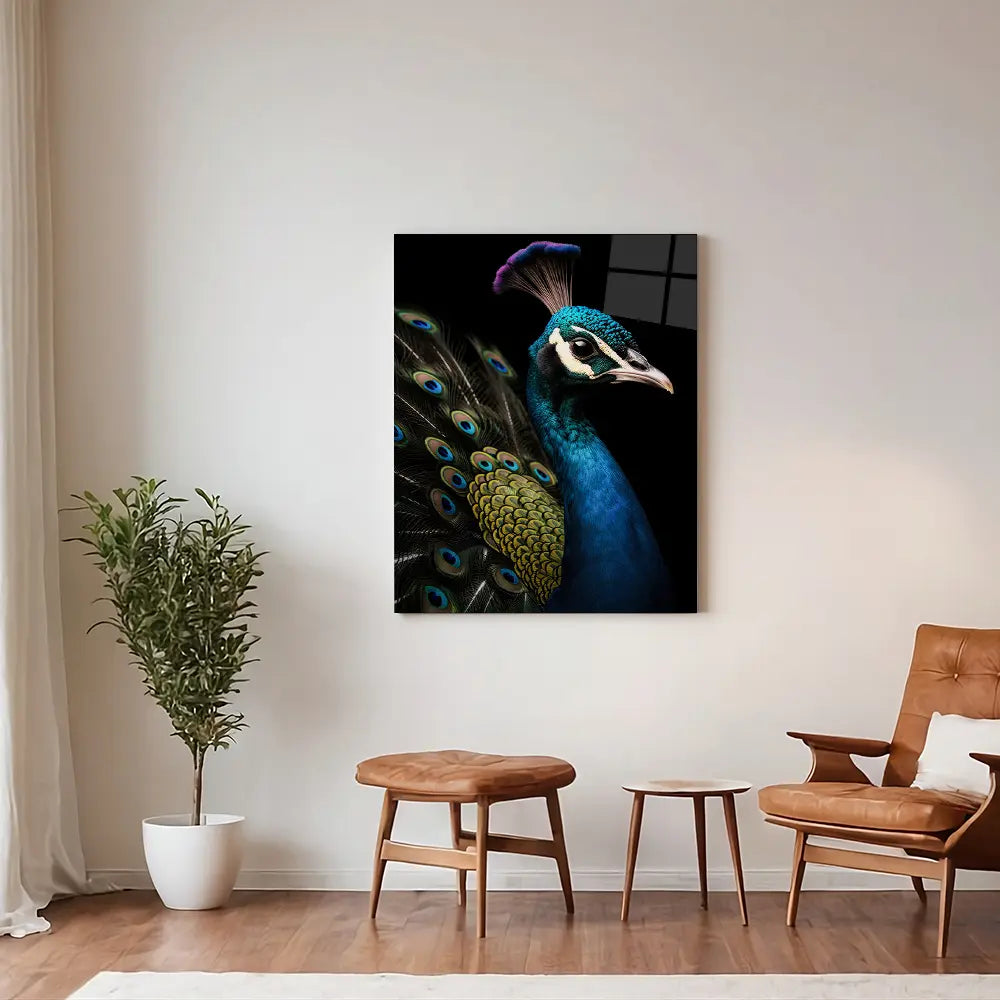 Peacock Black Portrait