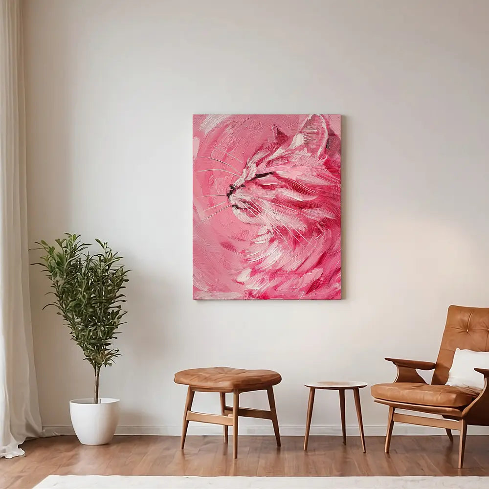 Pink Cat Painting